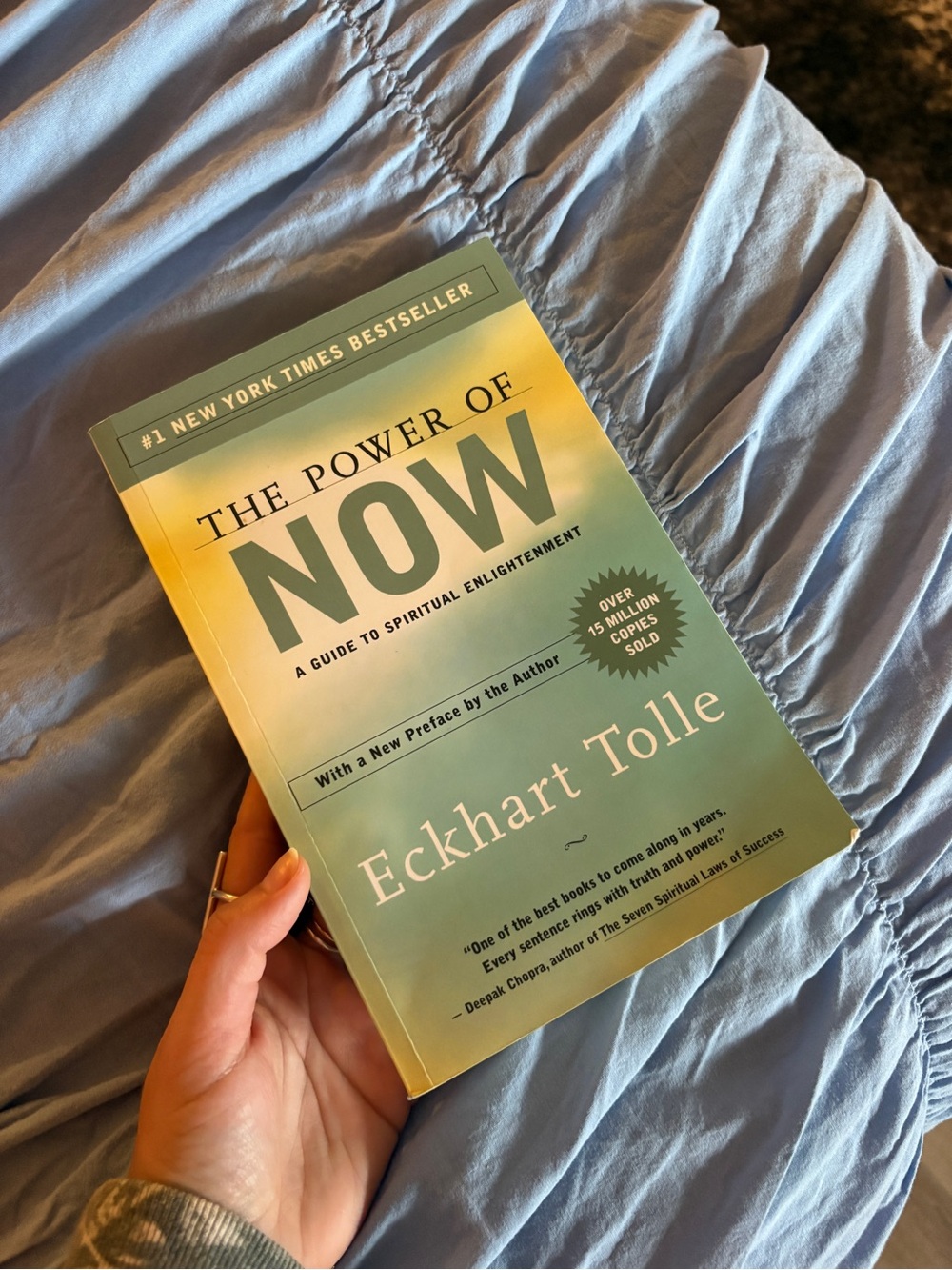 The Power of Now by Eckhart Tolle - Green & Yellow Paperback